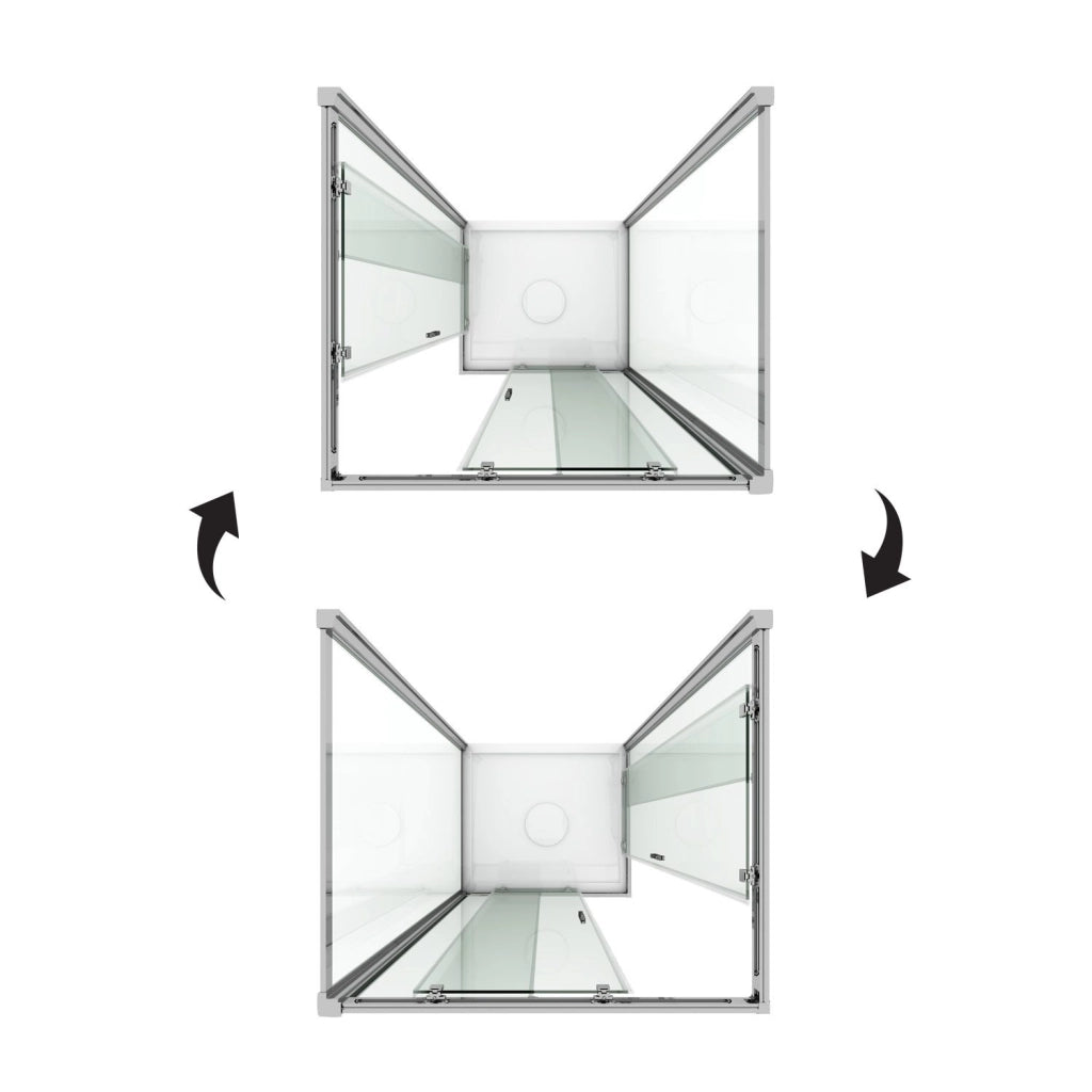 Box Doccia 3 lati 90x120x90 CM H198 trasparente mod. Evolution Trio