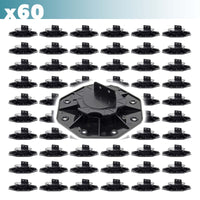 Set 60 supporti per pavimenti galleggianti, Altezza regolabile 18-25mm Max 2700 kg, Piedini per Decking