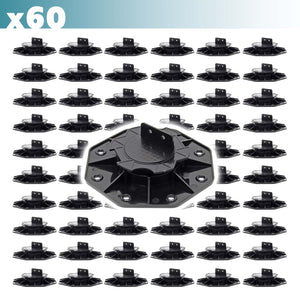 Set 60 supporti per pavimenti galleggianti, Altezza regolabile 18-25mm Max 2700 kg, Piedini per Decking