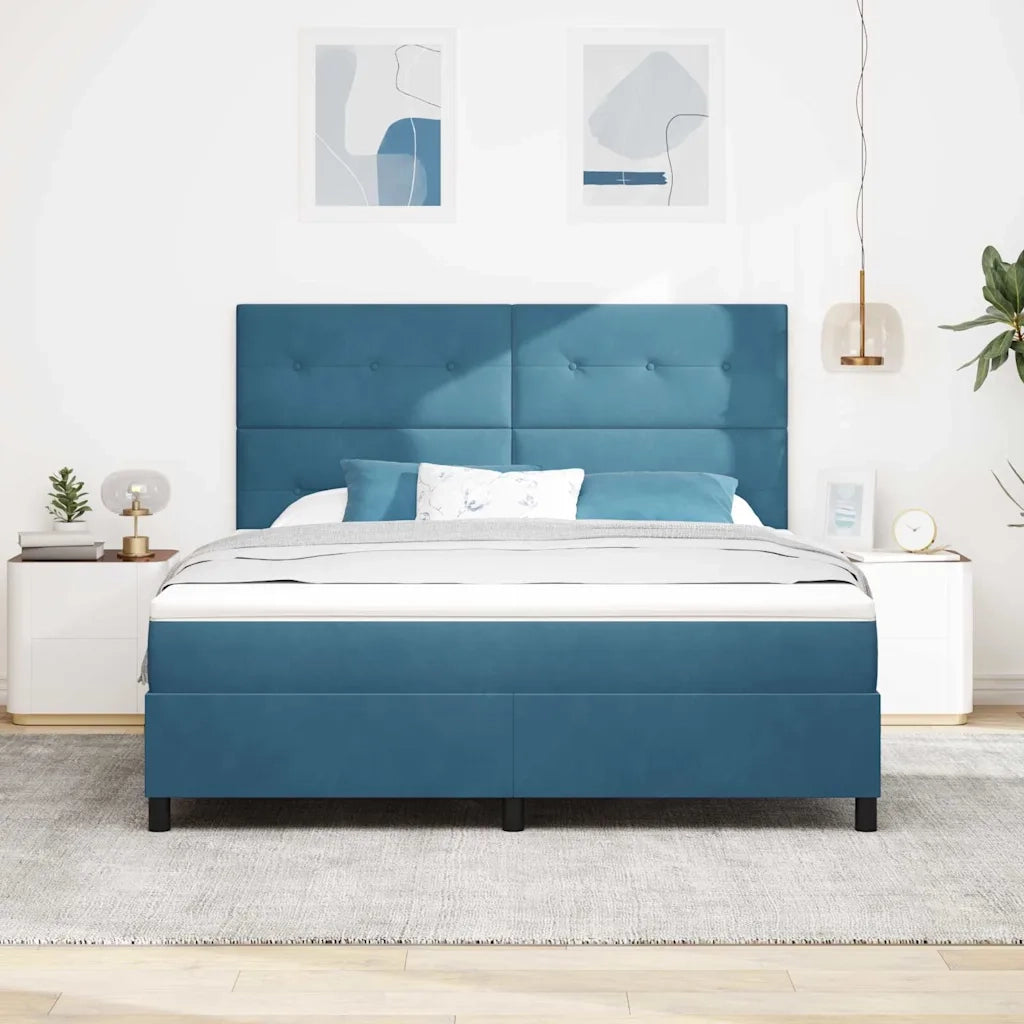 Letto a molle con materasso Blu Scuro 180 x 200 cm Velluto 3339852