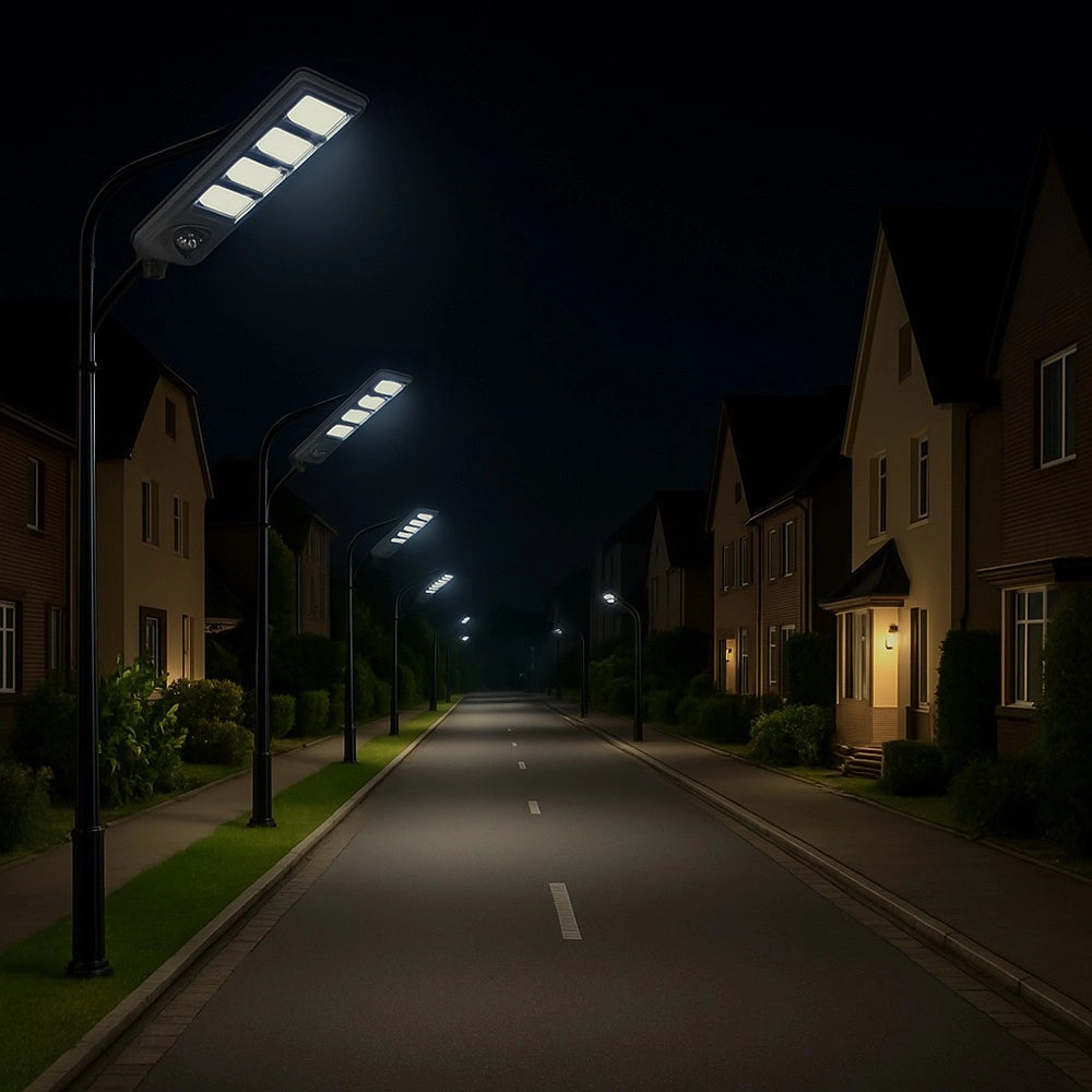 Trade Shop - Lampione Faro Led Solare 100w 160w 220w 300w Con Sensore Crepuscolare Prossimità Es-p-f -  220 Watt