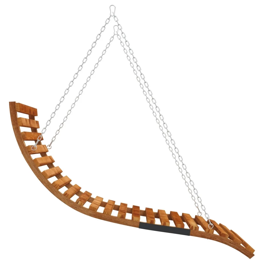 Letto a Dondolo in Legno Ricurvo Finitura Teak 115x147x46 cm 313939