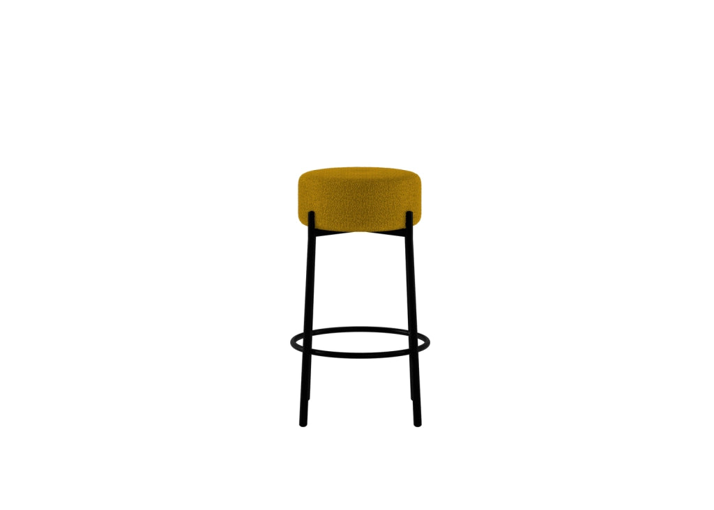 Set 2 Sgabelli Syd 41x41x67 cm in Tessuto Ocra