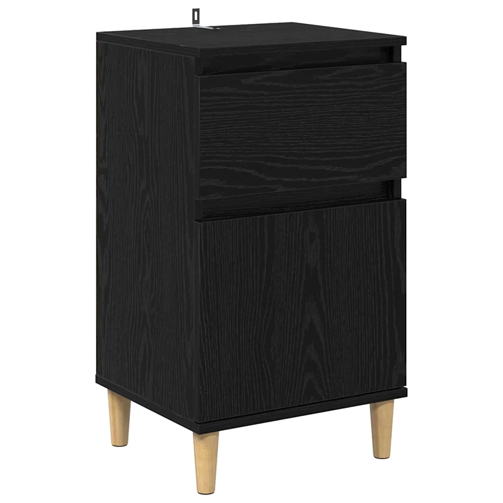 Armadio da Notte con cassetto 2 pcs Rovere Nero 40 x 35 x 70 cm 881238