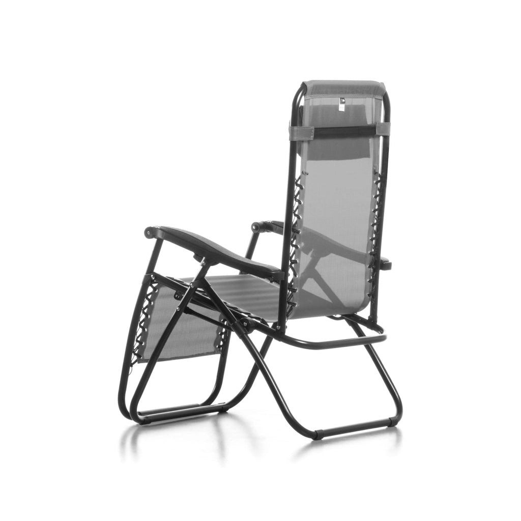 Sedia Sdraio da Giardino Gran Relax 88x65x110 cm in Textilene Grigio