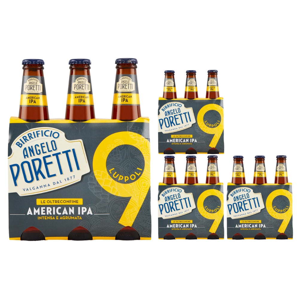 Birrificio angelo poretti birra 9 luppoli american ipa 12 bottiglie da 33 cl