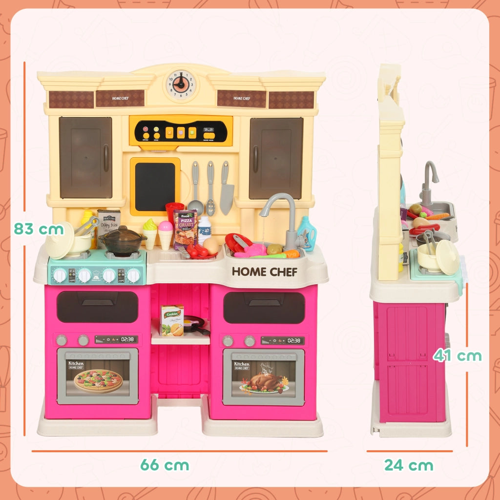 Cucina giocattolo per bambini con acqua corrente e accessori ¨C zephmum ¨C 85 pezzi, rubinetto elettrico, luci e suoni