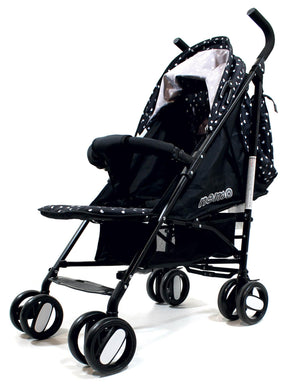 Passeggino Leggero per Bambini Pieghevole con Borsa Nemo Nero con Cuori