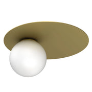 Plafoniera Flat 1xE27 oro opaco sfera bianca Luminex