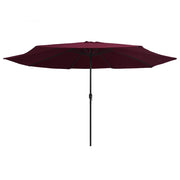 Ombrellone da Esterni-Ombrello da giardino con Palo in Metallo 390 cm Rosso Bord¨°