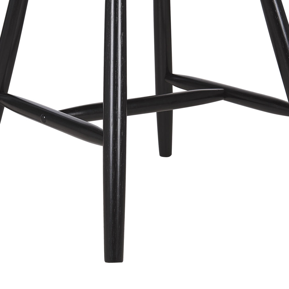 Set di 2 sedie da pranzo Sedia da cucina con schienale in legno massello Nero