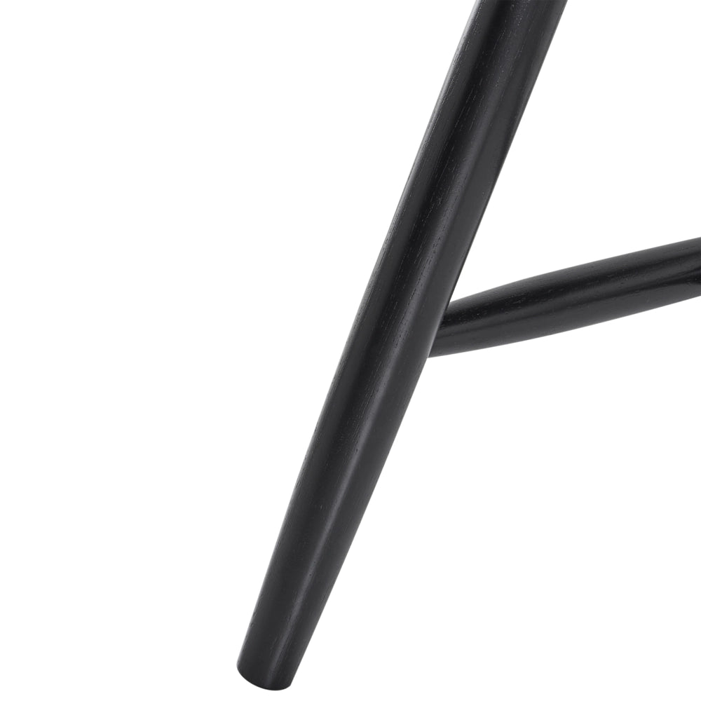 Set di 2 sedie da pranzo Sedia da cucina con schienale in legno massello Nero