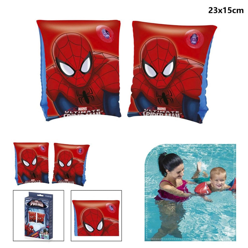 Trade Shop - Spiderman Braccioli 23x15cm Bambini Mare Giochi Spiaggia Piscina Nuoto 98001w -