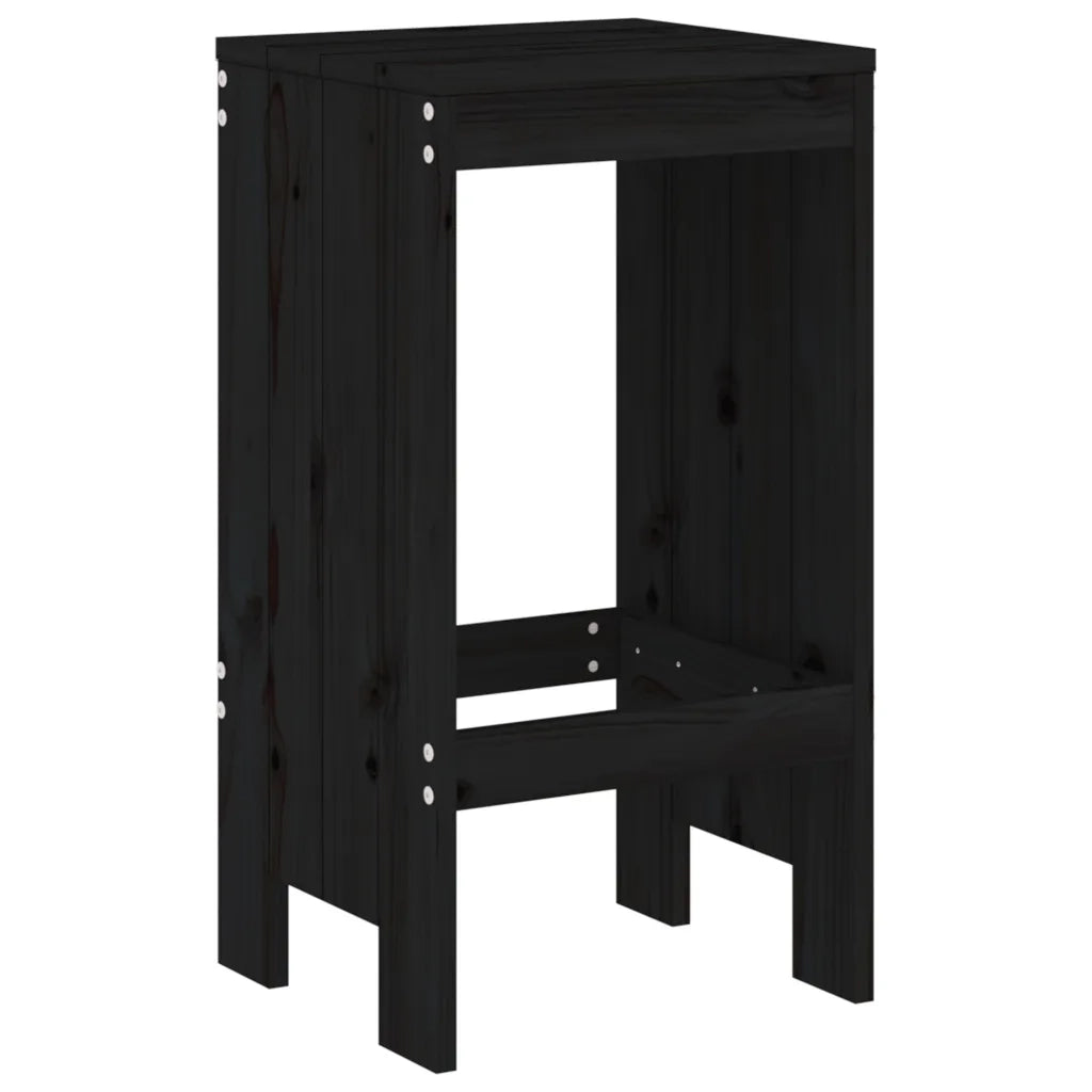 Set Bar da Giardino 5 pz Nero in Legno Massello di Pino 3157743