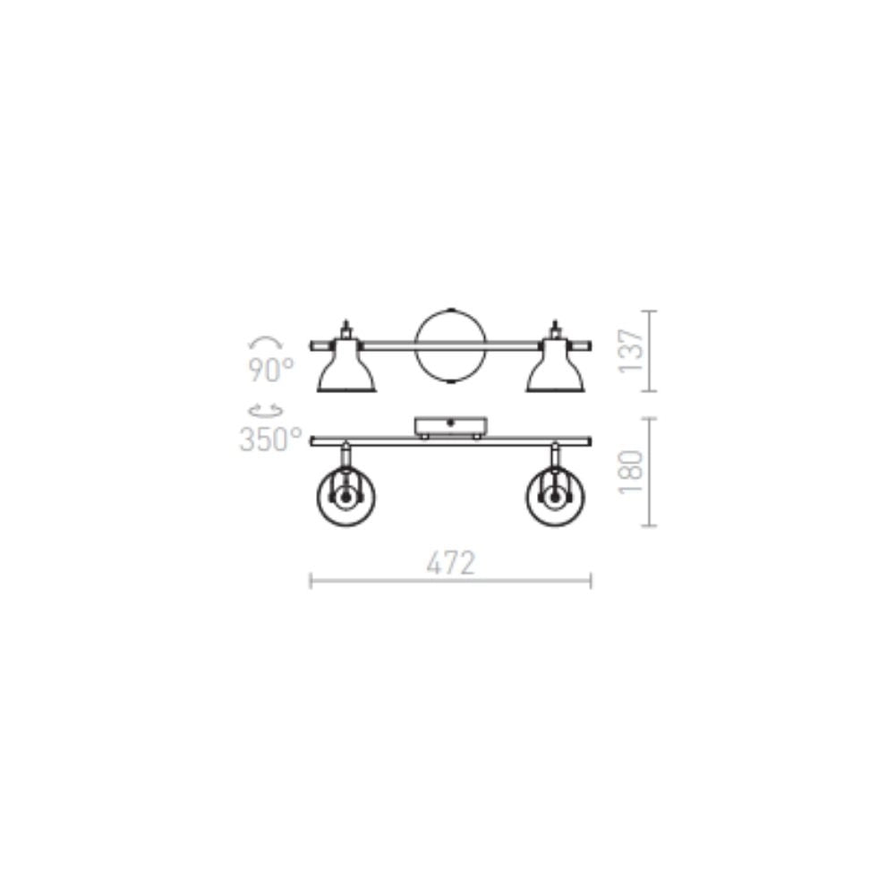 Faretto applique ROSITA II da parete bianco/grigio argento  230V LED GU10 2x9W