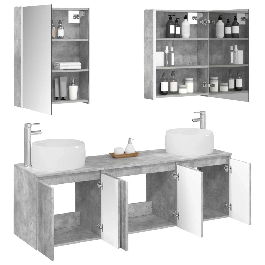Set di Armadi da Bagno 5 pcs Grigio Cemento 3406530