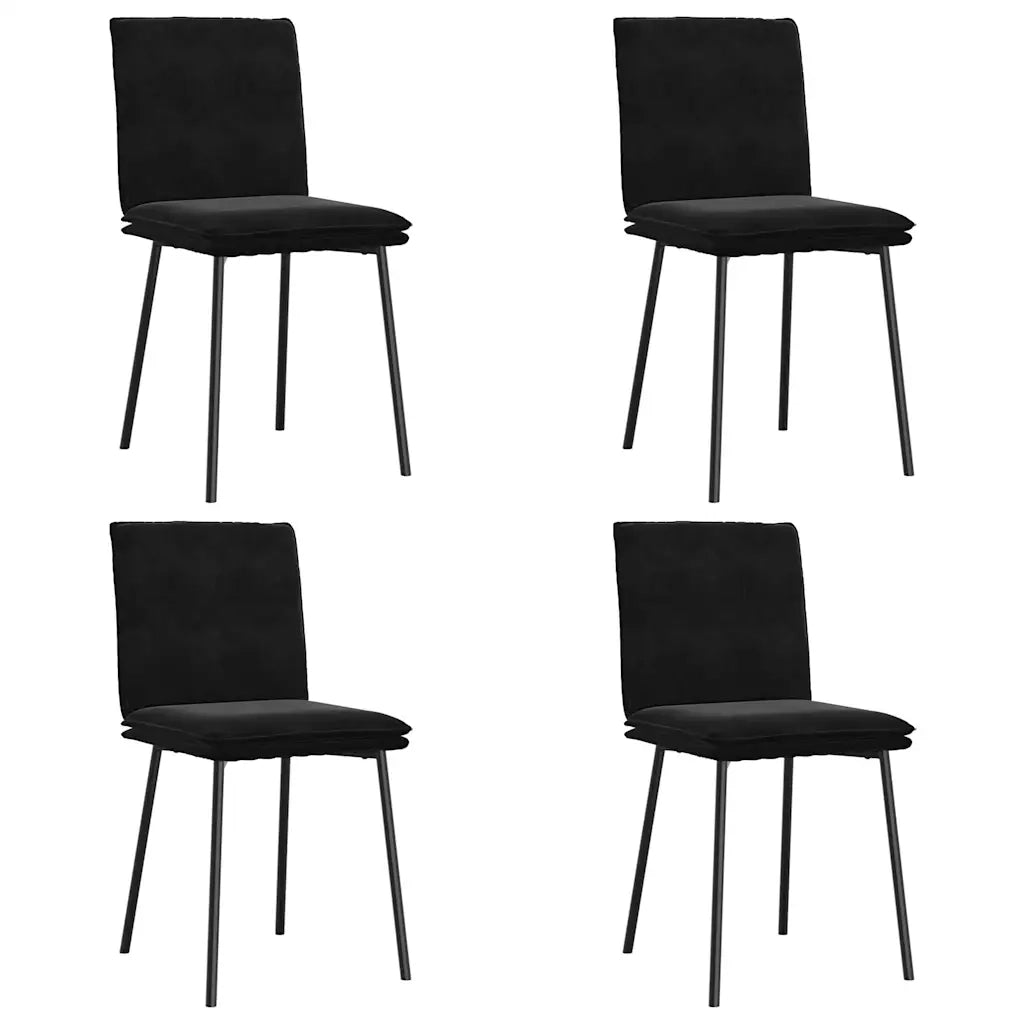 Sedie da Pranzo 4 pz Nere in Velluto