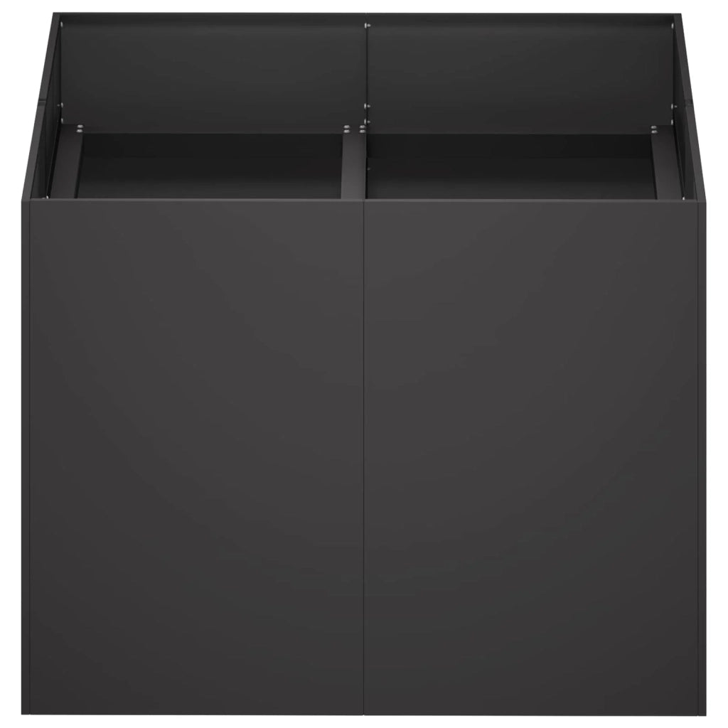 Vaso da giardino Nero 80 x 80 x 60 cm Acciaio laminato a freddo 8005918