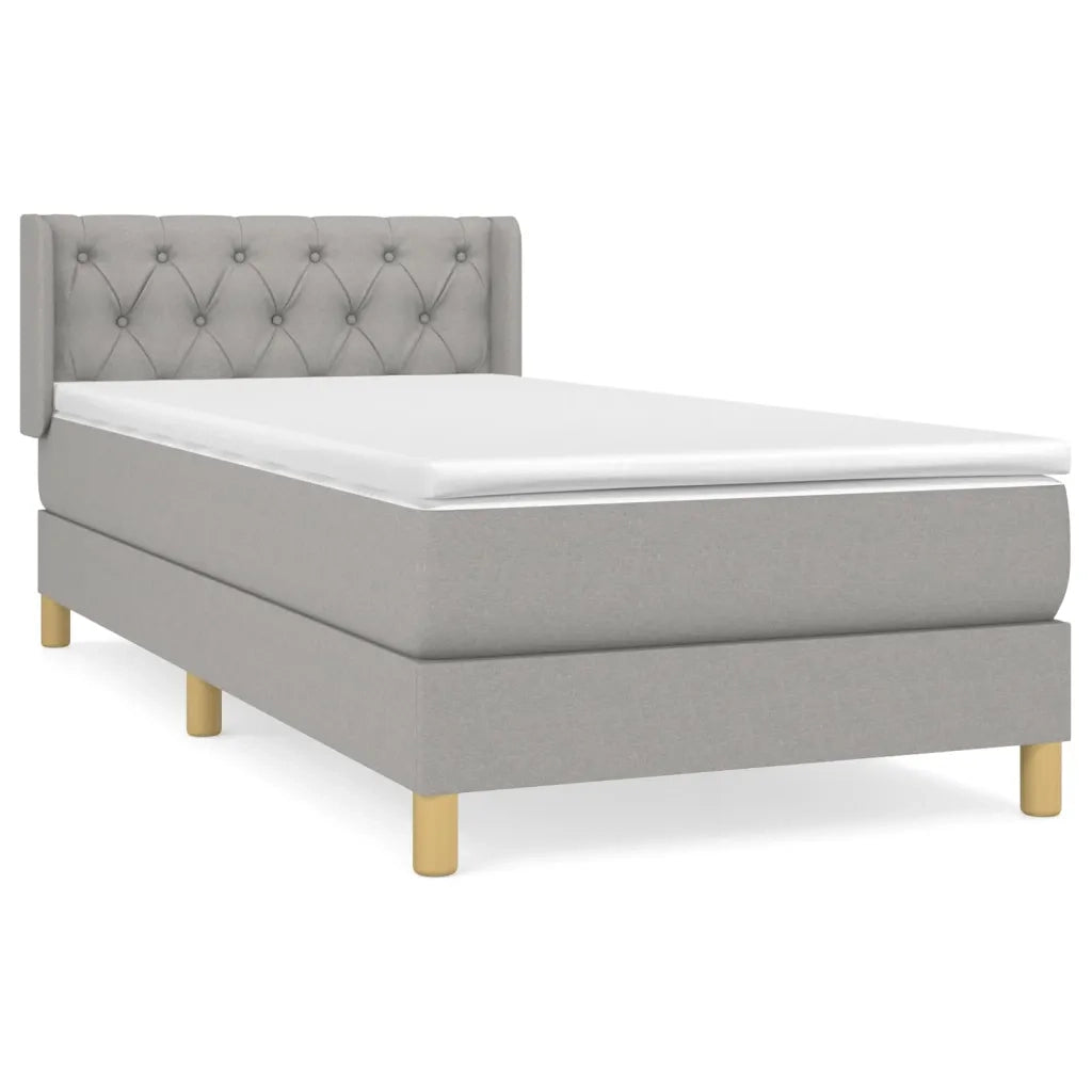 Giroletto a Molle con Materasso-Struttura Letto Grigio Chiaro 80x200 cm Tessuto 705379