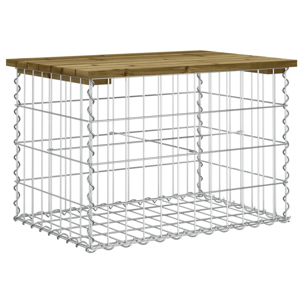 Panca da Giardino Design Gabbione 63x44x42 cm Pino Impregnato