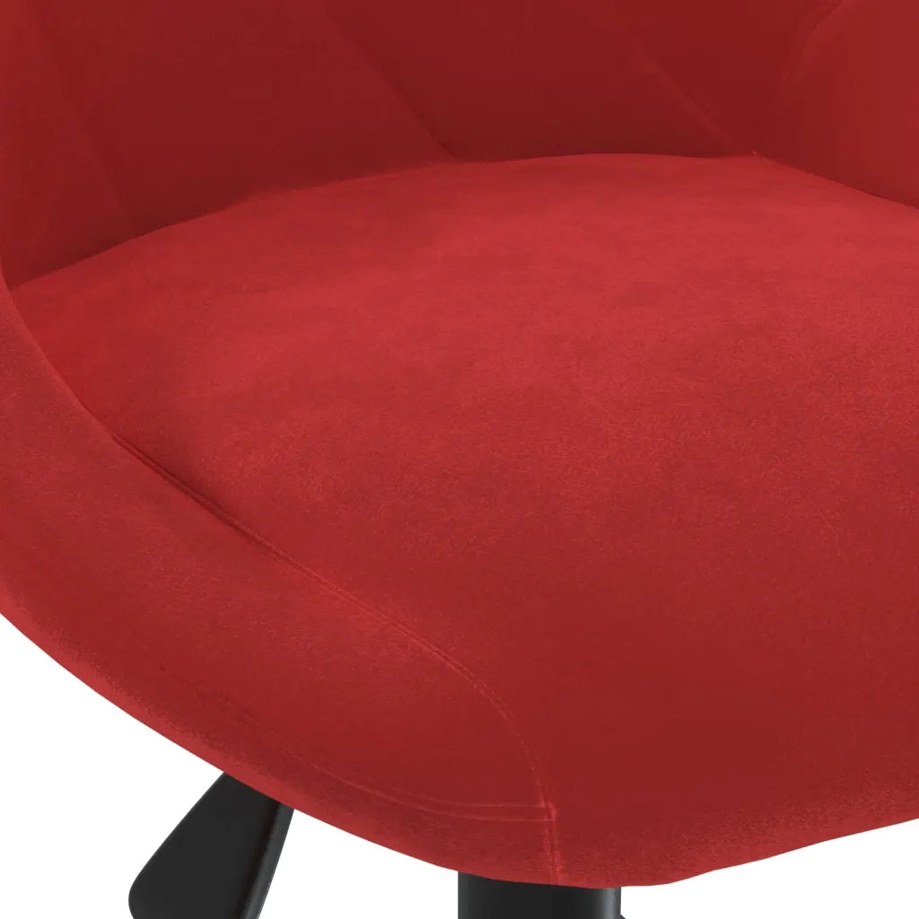 Sedia Girevole da Ufficio Rosso Vino in Velluto
