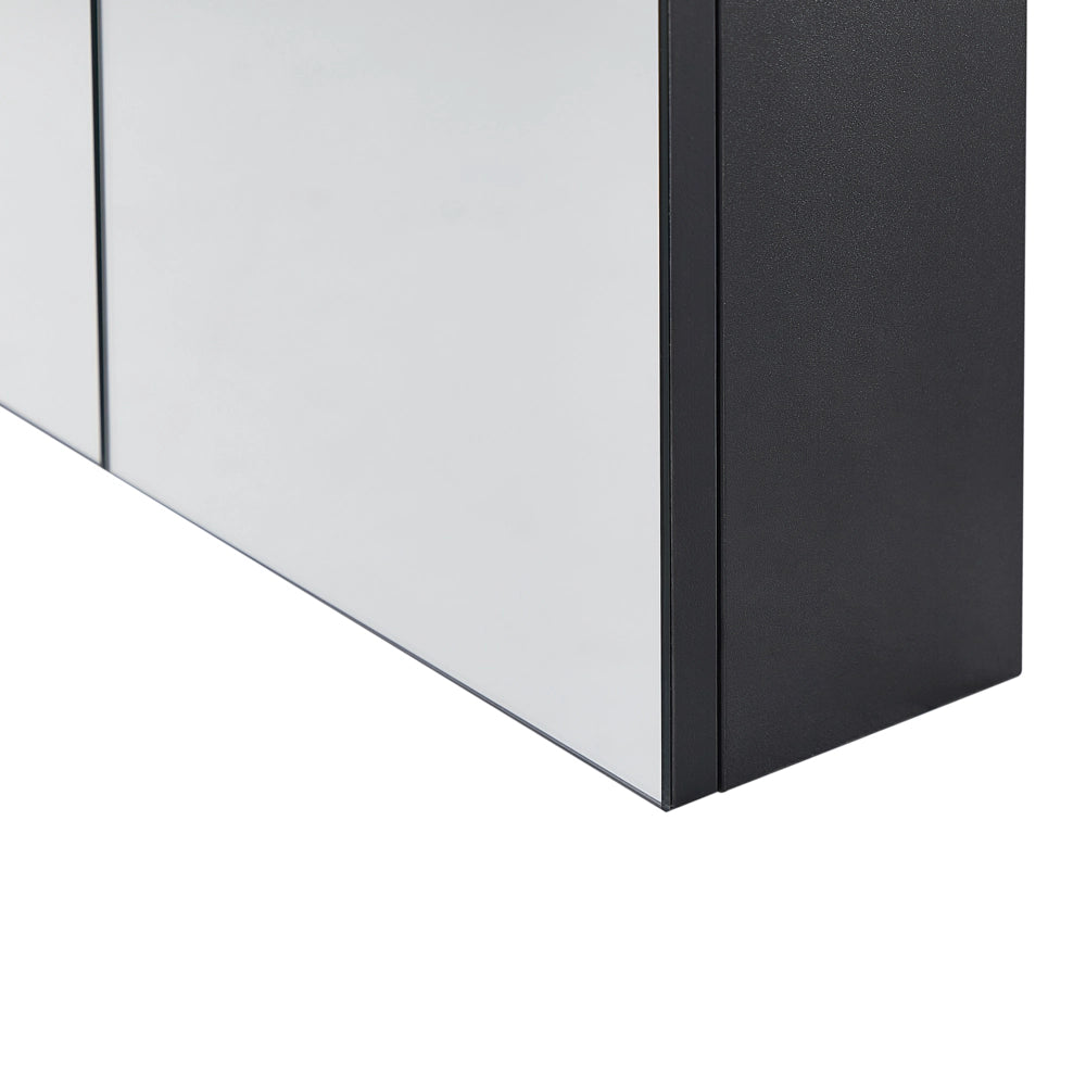 Armadietto a specchio per bagno in compensato bianco 80 x 70 cm Scaffali pensili a 2 ante