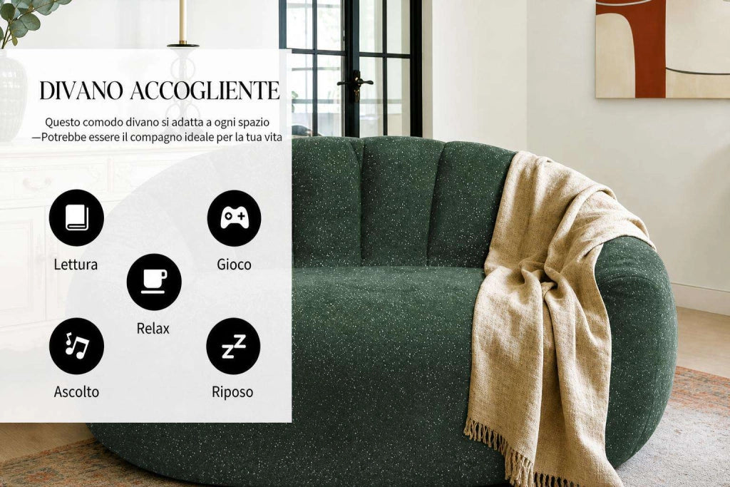 Poltrone relax, pouf, poltrone extra-large,Frevano ideali per il soggiorno e la camera da letto, colore verde