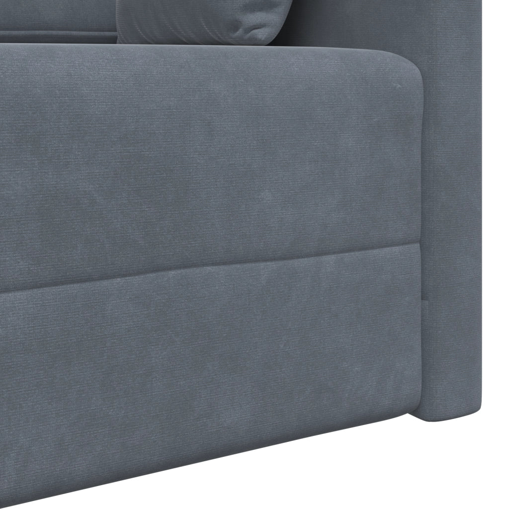 Divano Letto 2-in-1 Grigio Scuro 213x144x60 cm Velluto
