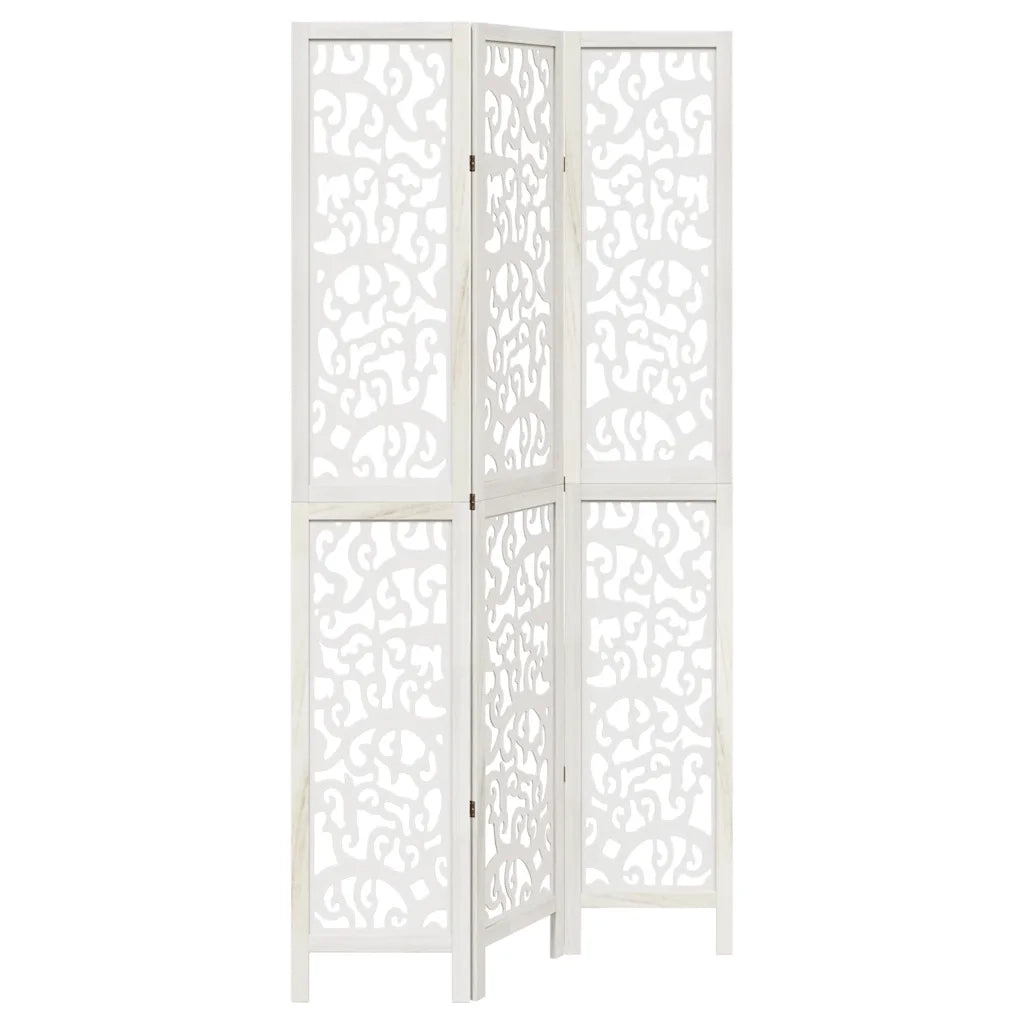 Divisorio Ambienti | Divider per stanze | Paravento 3Pannelli Bianco Legno Massello di Paulownia