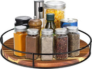 Piatto di Rotazione in Legno per Organizzatore della Cucina - Piatto Rotante per Frigorifero Cucina Armadio Sala da Pranzo - Piatto Rotante Antiscivolo - 31 cm
