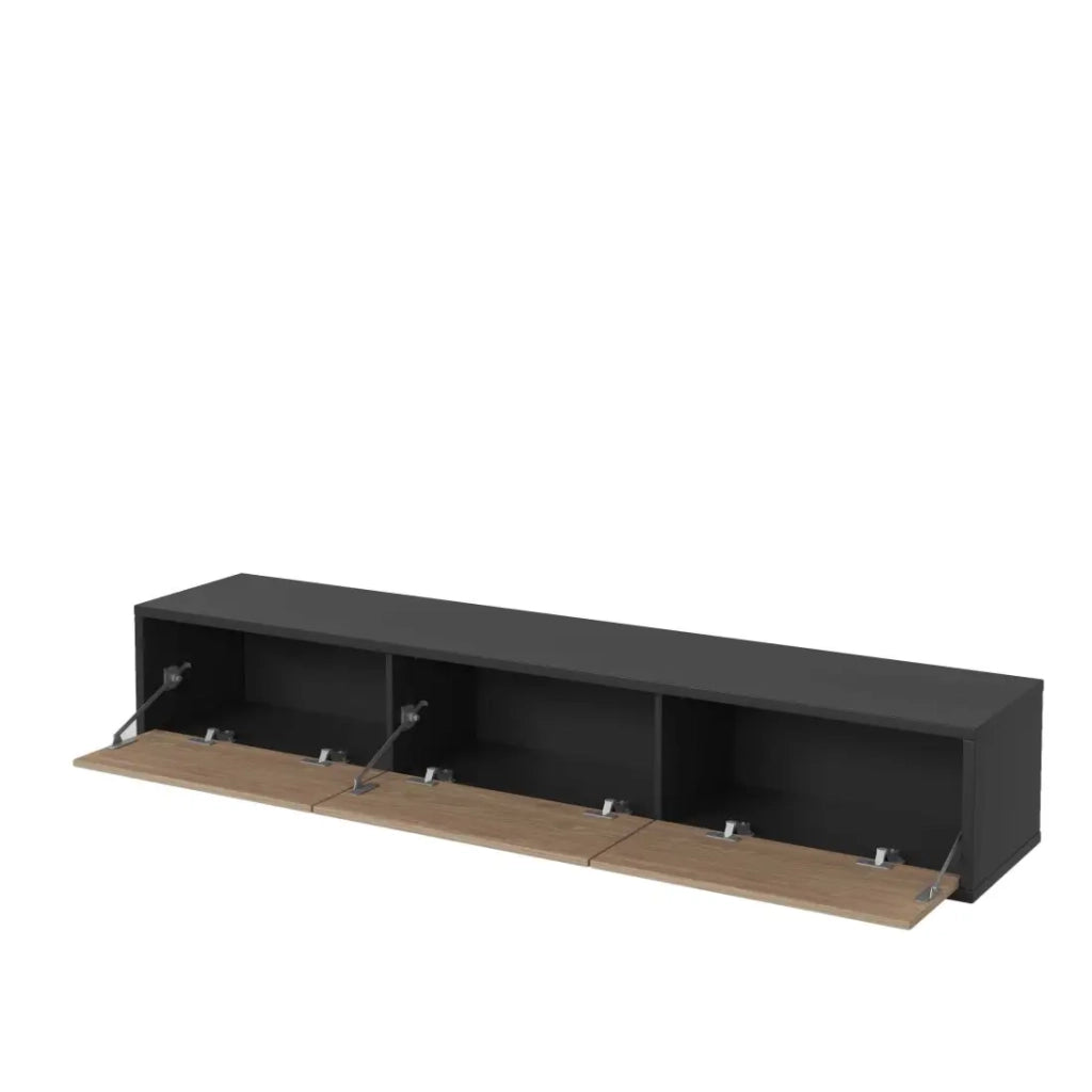 Mobile porta TV 180cm collezione MAANUM. Colore grigio e rovere chiaro.