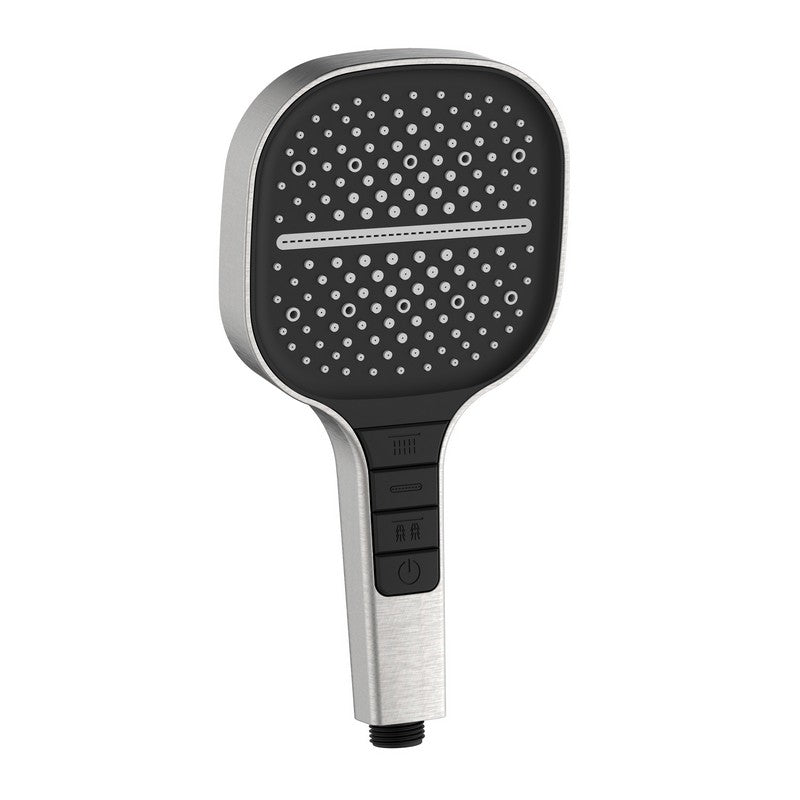 Doccino acciaio spazzolato e nero con pulsanti integrati 3 getti - serie Mercurio