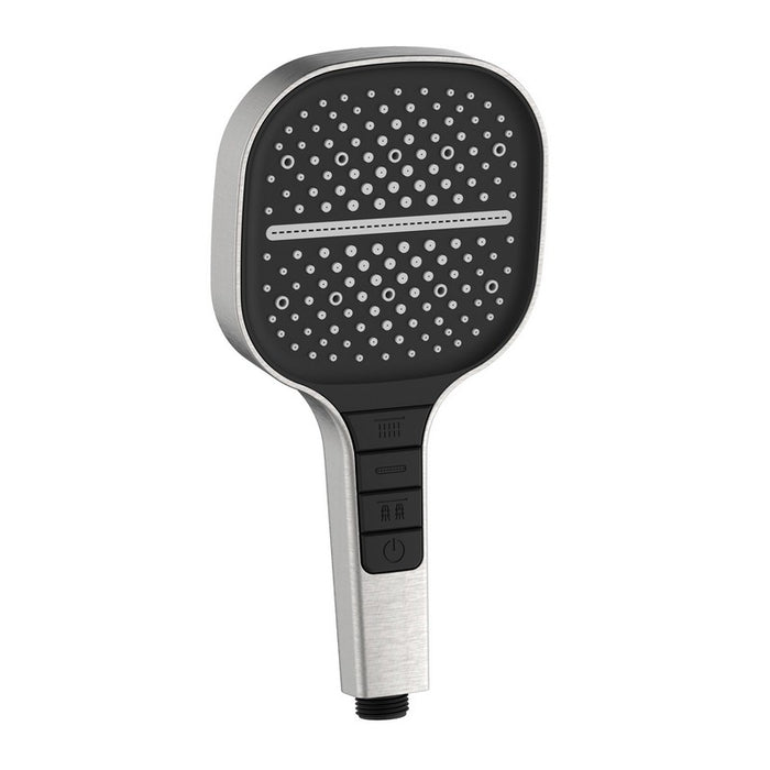 Doccino acciaio spazzolato e nero con pulsanti integrati 3 getti - serie Mercurio