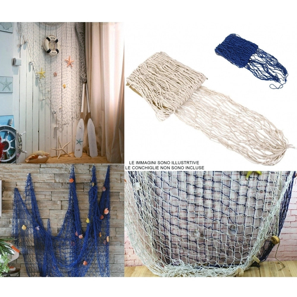 Trade Shop - Rete Pesca Decorativa 150x200cm Nautica Tema Marino Mare Casa Ristorante Wedding -