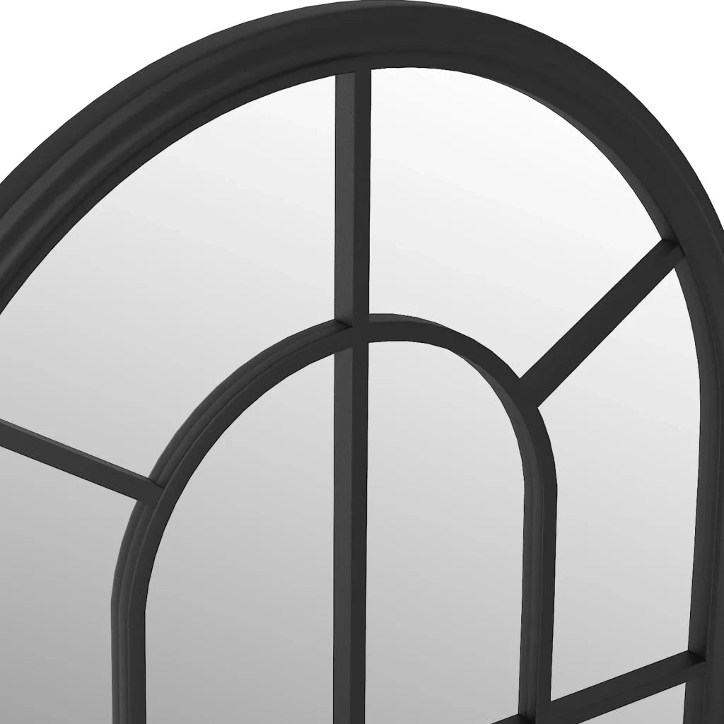 vidaXL Specchio da Giardino Nero 60x45 cm in Ferro per Uso Esterno