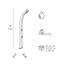 Doccia Tradizionale In Alluminio Spring Con Miscelatore E Lavapiedi Colore Sabbia Cv-A125/9001