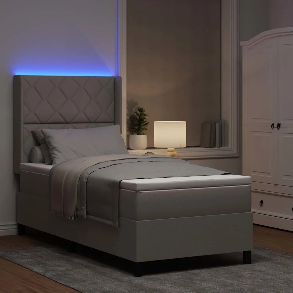 Letto a Sorgente LED con materasso Talpa 100 x 200 cm Tessuto 3343557