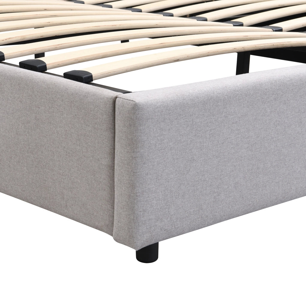 Letto imbottito 180x200 cm con contenitore, USB e ricarica wireless