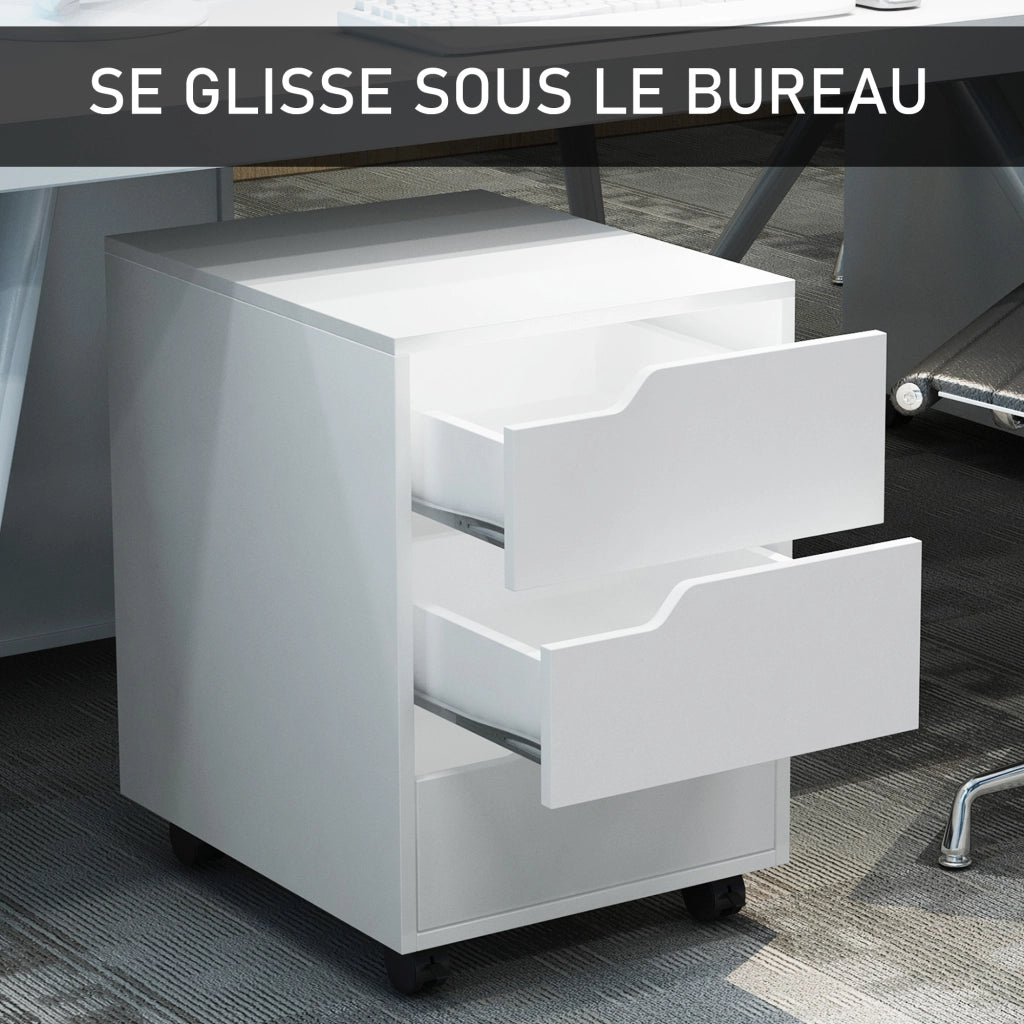Scrivania con cassetti ¨C zephmum ¨C 40x50x57,5 cm, bianco
