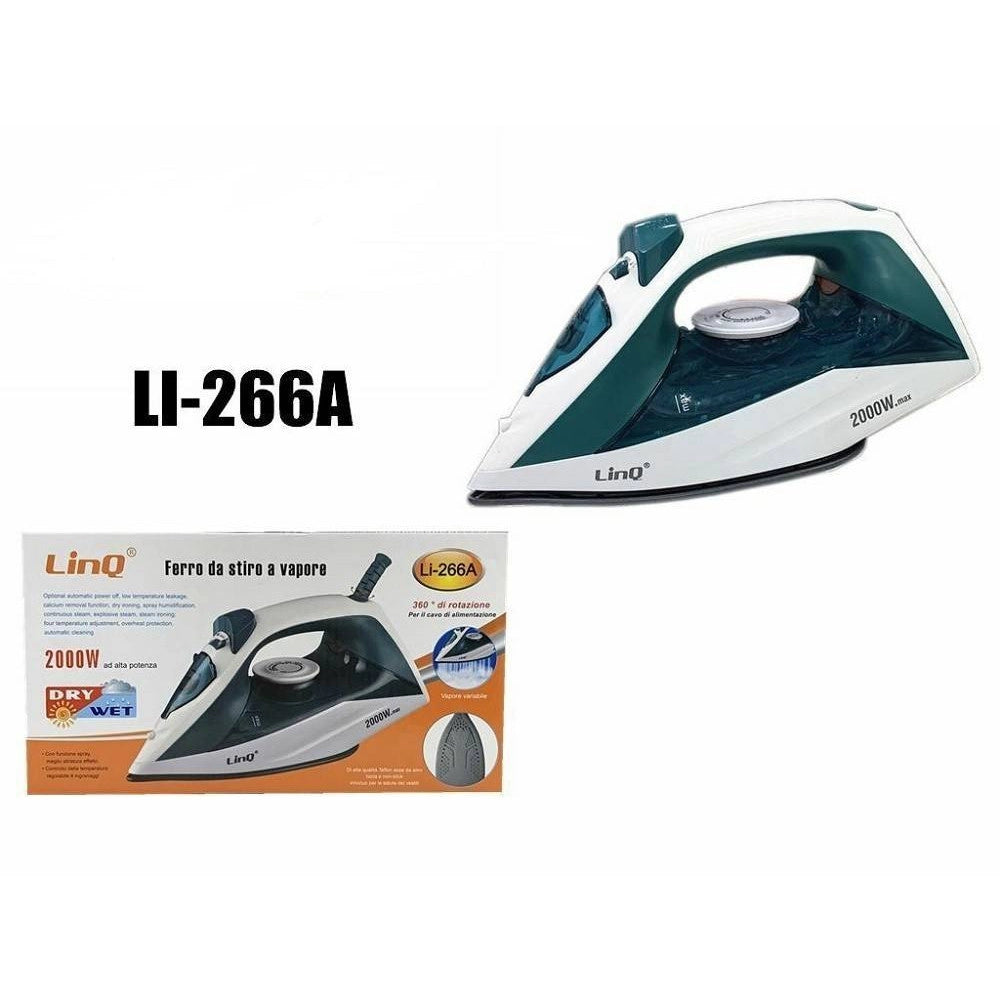 Trade Shop - Ferro Da Stiro A Vapore Steam Iron 2000w 200ml Li-266a Autopulente Impugnatura Ergonomica -