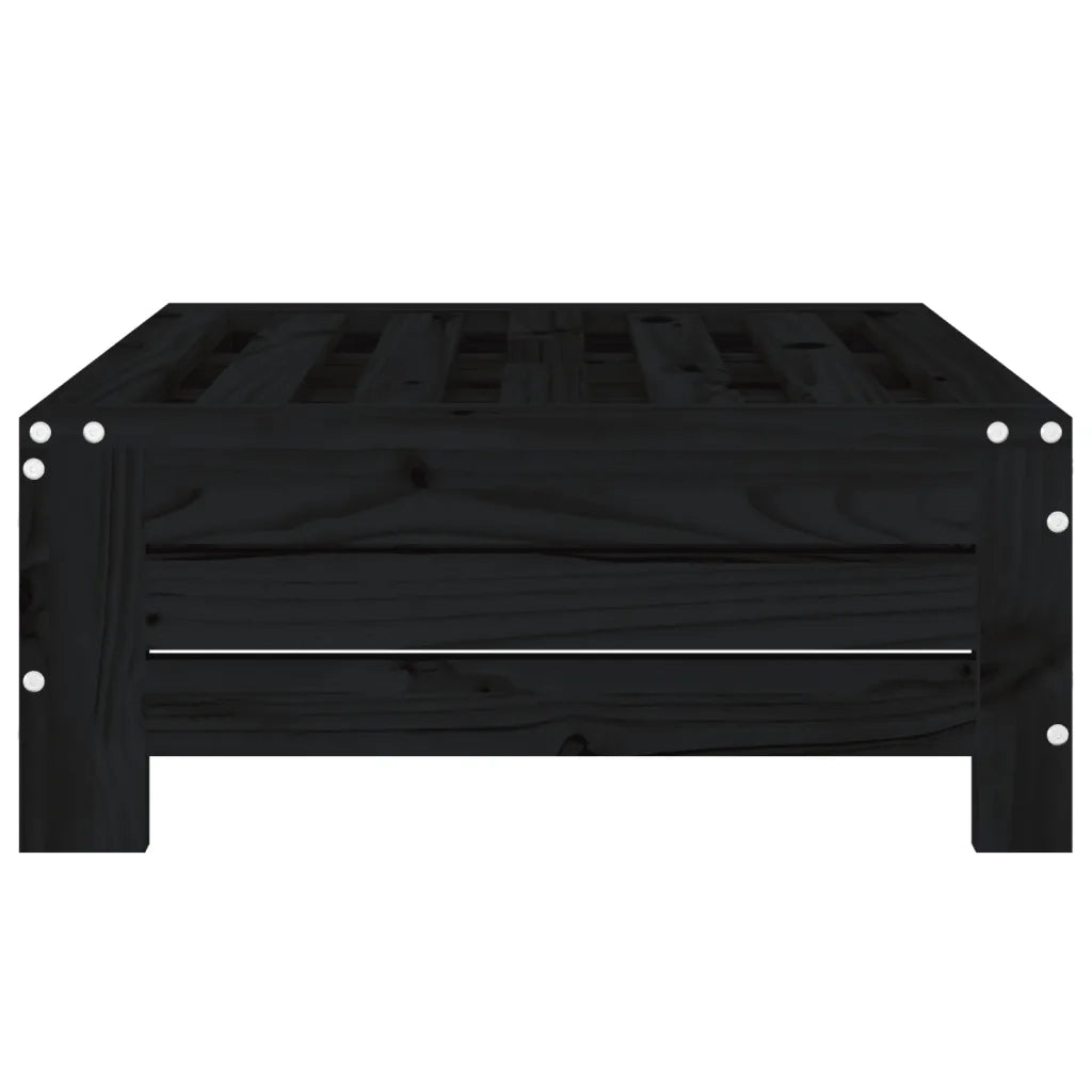 Copertura per Base Ombrellone Nera in Legno Massello di Pino 825335