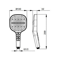 Doccino oro opaco e nero con pulsanti integrati 3 getti - serie Mercurio