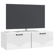 Mobile TV da Muro | Armadietto TV | Mobile Porta TV Bianco Lucido 98 x 41 x 30 cm
