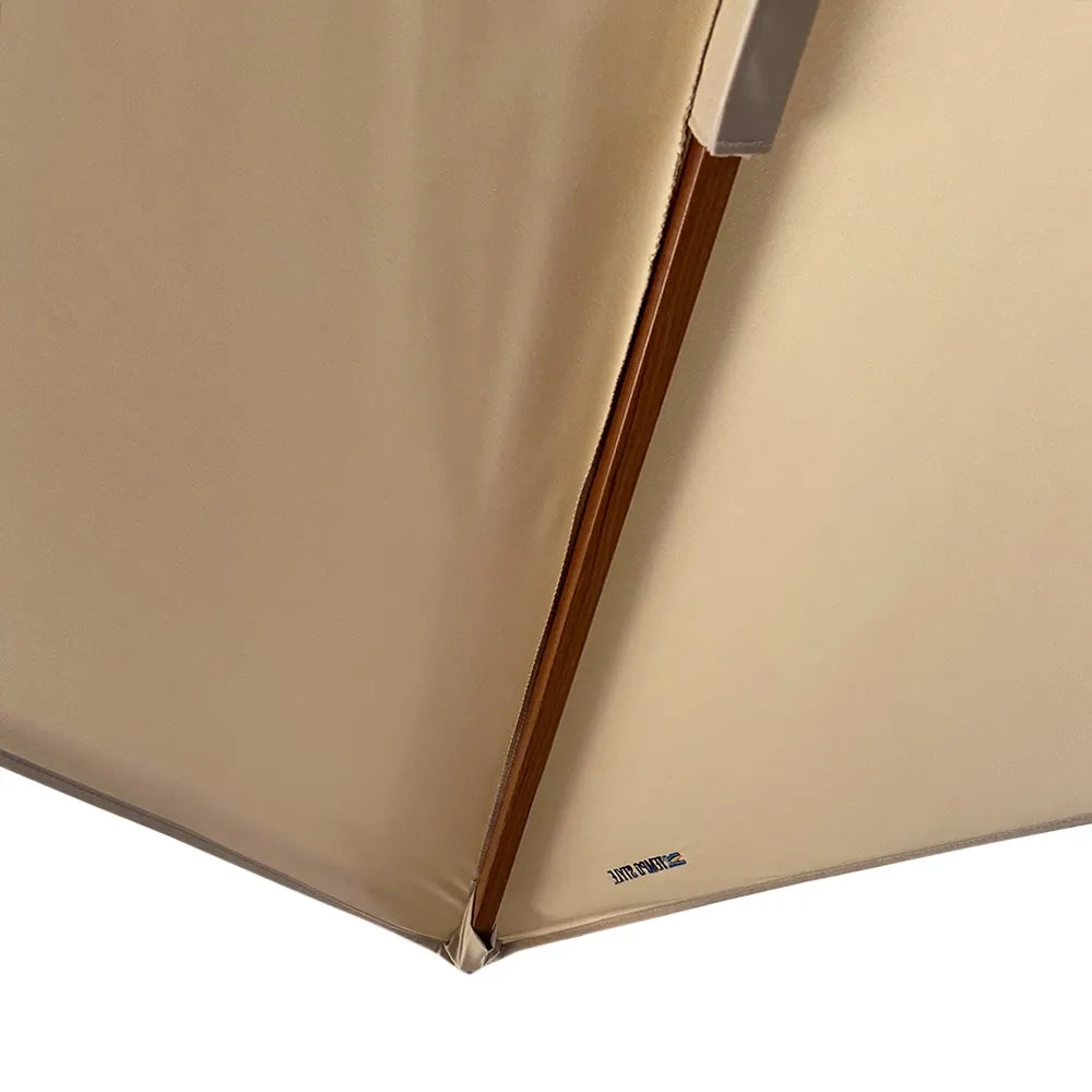 Tempo Style - Ombrellone 3×3 per esterni Parioli Plus – Beige/Legno Noce