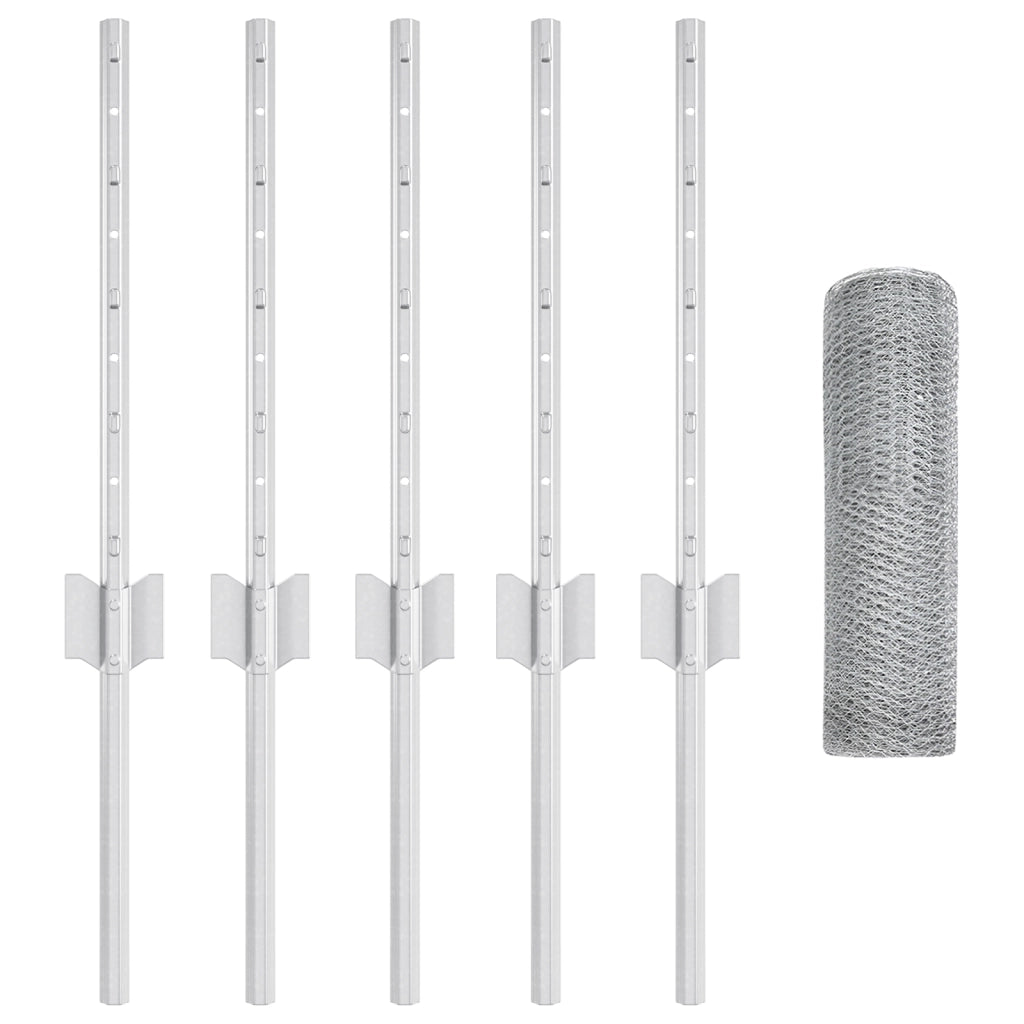 Pali della Recinzione  5 pz U-Channel 40 cm Acciaio Zincato