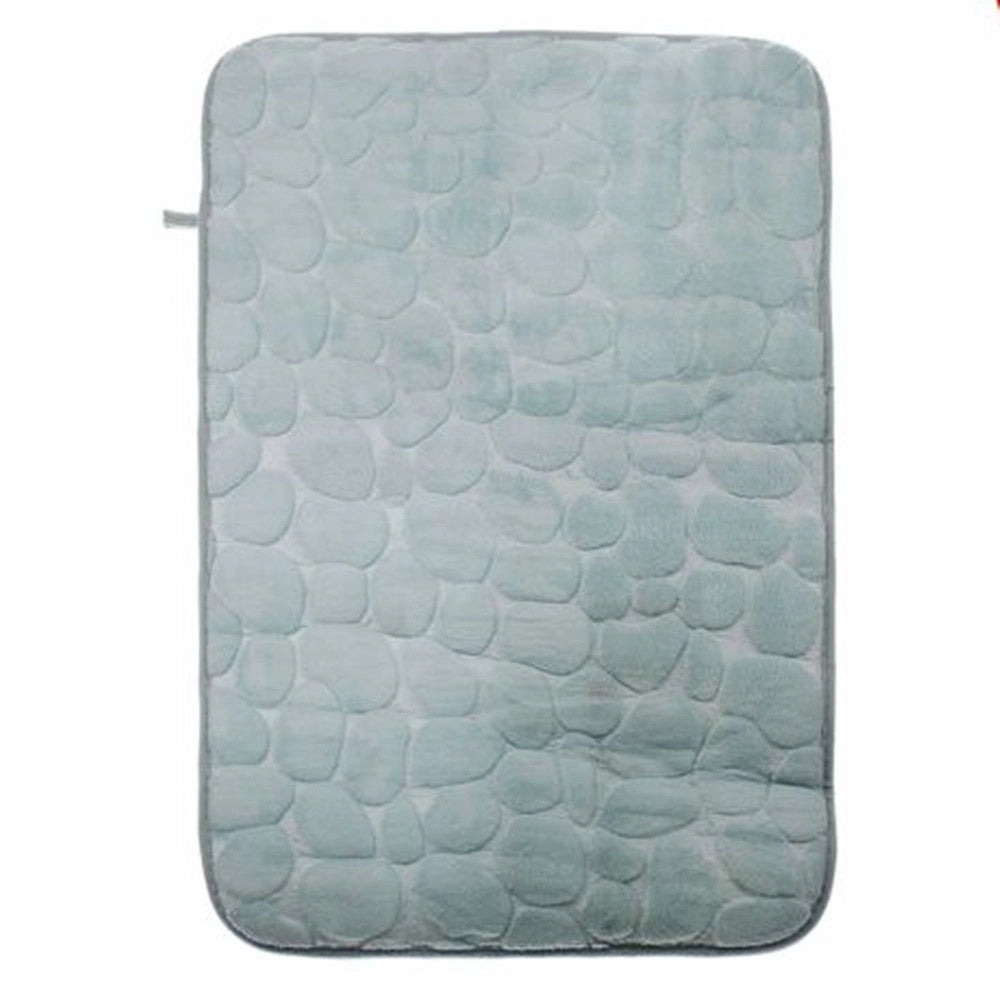 Trade Shop - Tappeto Tappetino Tessuto Effetto Sassi Per Arredo Bagno 45 X 70cm 79931 Azzurro -