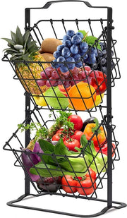 Mobile per frutta e verdura con 3 ripiani e 4 anteporte in legno massello