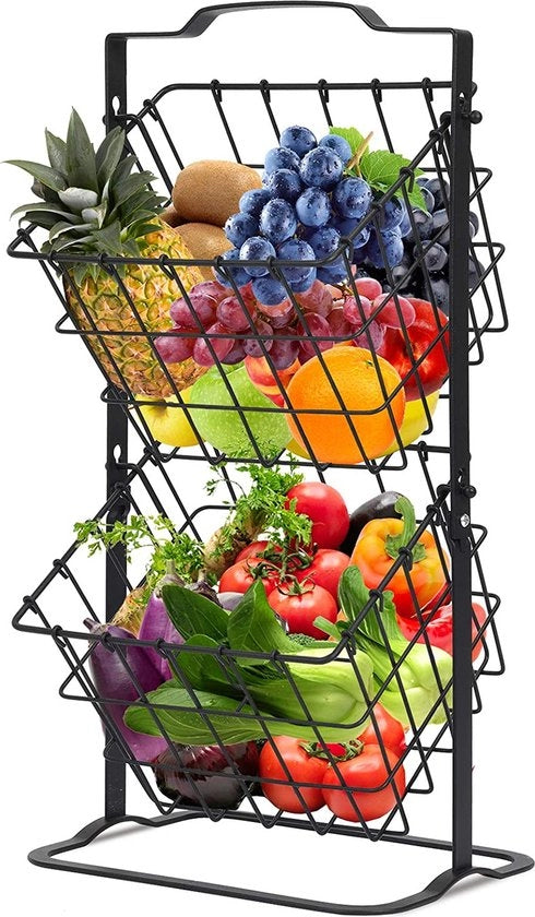 Mobile per frutta e verdura con 3 ripiani e 4 anteporte in legno massello