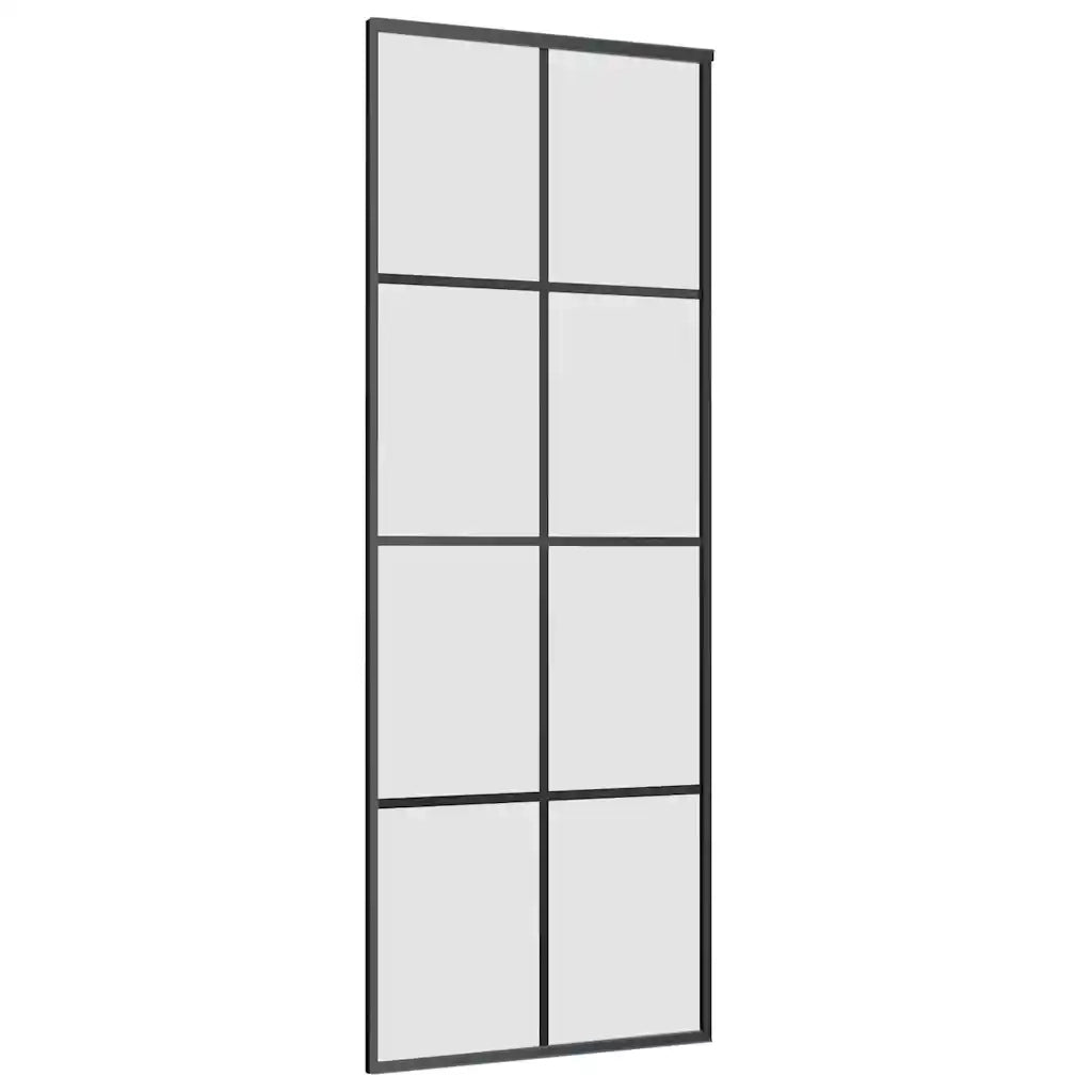 Porta Scorrevole con Ferramenta 76x205cm Vetro ESG Alluminio 3332886