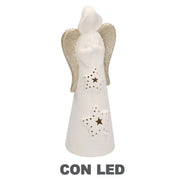 Angelo ceramica bianco oro con led ø10,5h27,5